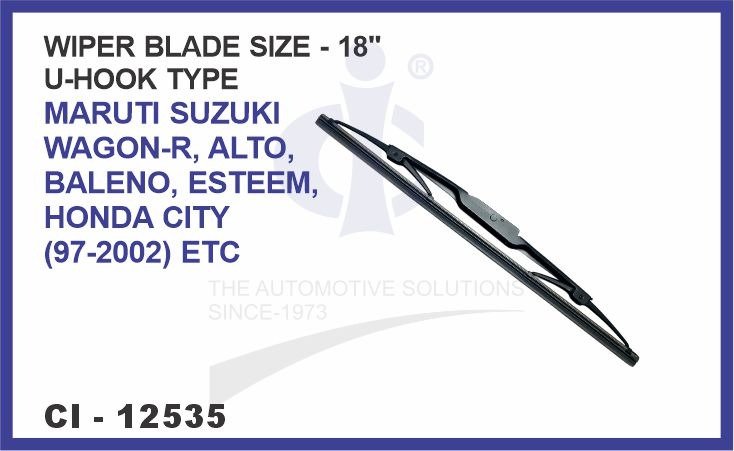 WIPER BLADE 18" U HOOK TYPE MARUTI SUZUKI WAGON R, ALTO, BALENO, ESTEEM, HONDA CITY (97-2002)